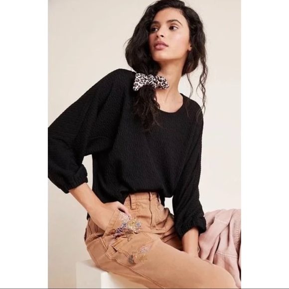 Anthropologie Arya Textured Puffed Sleeve Top - Picture 16 of 16